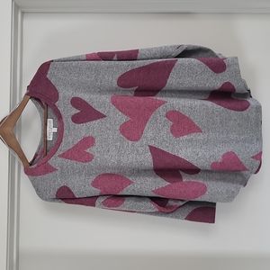 Chelsea & Theodore. Blouse. Hearts Pink Print. Size 3X